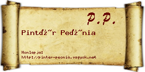 Pintér Peónia névjegykártya